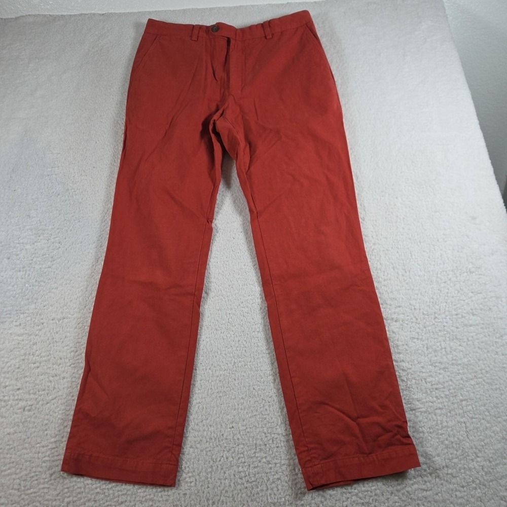 Vineyard Vines Mens Burgee Pants 34X32 Red Chino Trousers